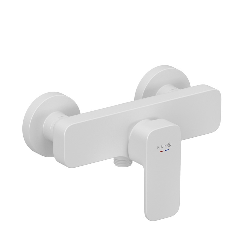 Baterie duș Kludi, Renon, monocoandă, alb mat