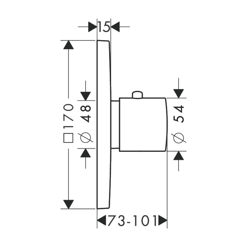 Baterie duș termostatată, Axor, Citterio M, crom, 34716000 - 1 | YEO