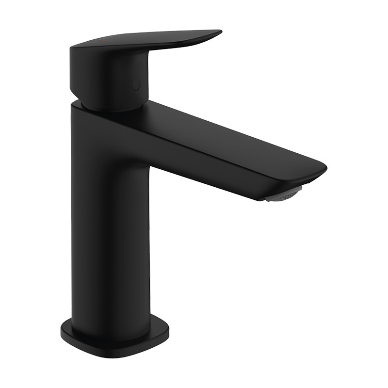 Baterie lavoar, Hansgrohe, Logis Fine 110, cu ventil, negru mat