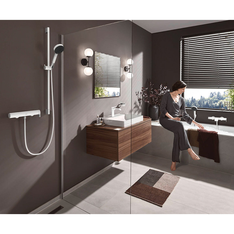 Baterie lavoar, Hansgrohe, Vivenis 110, CoolStart, cu ventil, alb mat - 2 | YEO