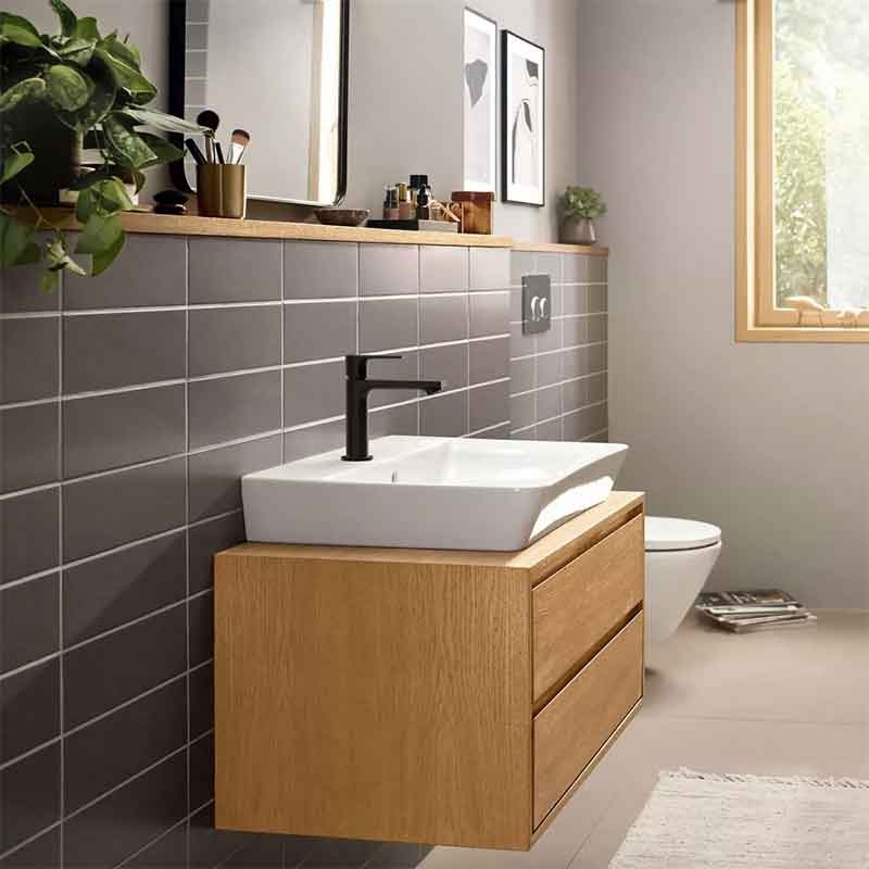 Baterie pentru lavoar Hansgrohe, Rebris E 100, fără ventil, CoolStart, negru mat - 1 | YEO
