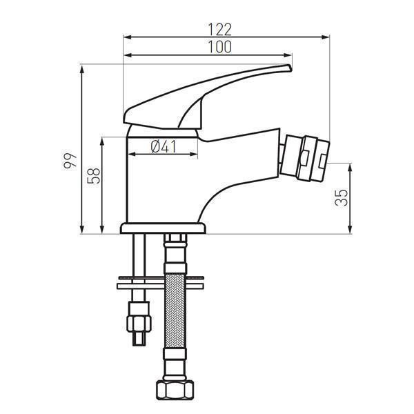 Baterie stativa bideu, Ferro, Basic, crom - 1 | YEO