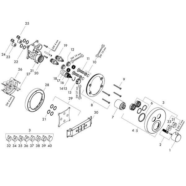 Baterie termostatata cu 2 functii, Hansgrohe, ShowerSelect S, Negru mat - 2 | YEO