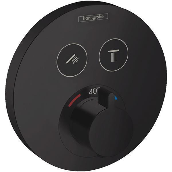 Baterie termostatata cu 2 functii, Hansgrohe, ShowerSelect S, Negru mat