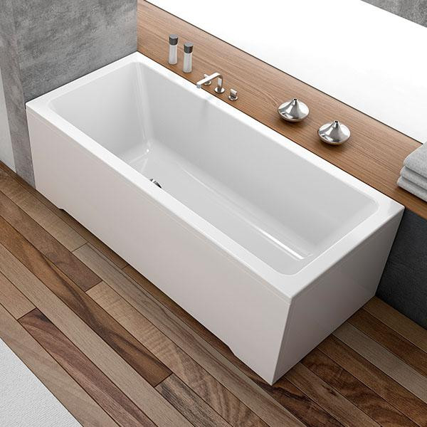 Cada dreptunghiulara, Kolpasan, Elektra, 180 x 80 cm, cu hidromasaj, panouri laterale incluse, alb - 1 | YEO