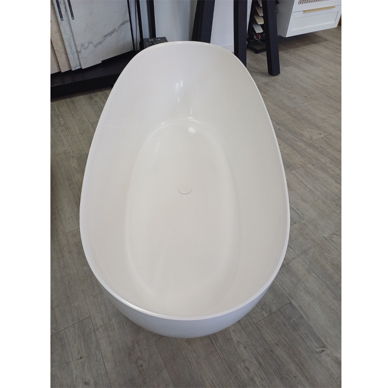 Cadă freestanding Fluminia, Etna, din cast marble, fără preaplin, 170 x 70 x h60 cm, alb mat - 3 | YEO