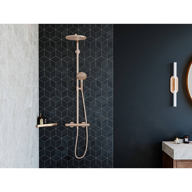 Coloană de duș, Hansgrohe, Raindance Select S, cu baterie termostatată, bronz periat, 27633140 - 1 | YEO