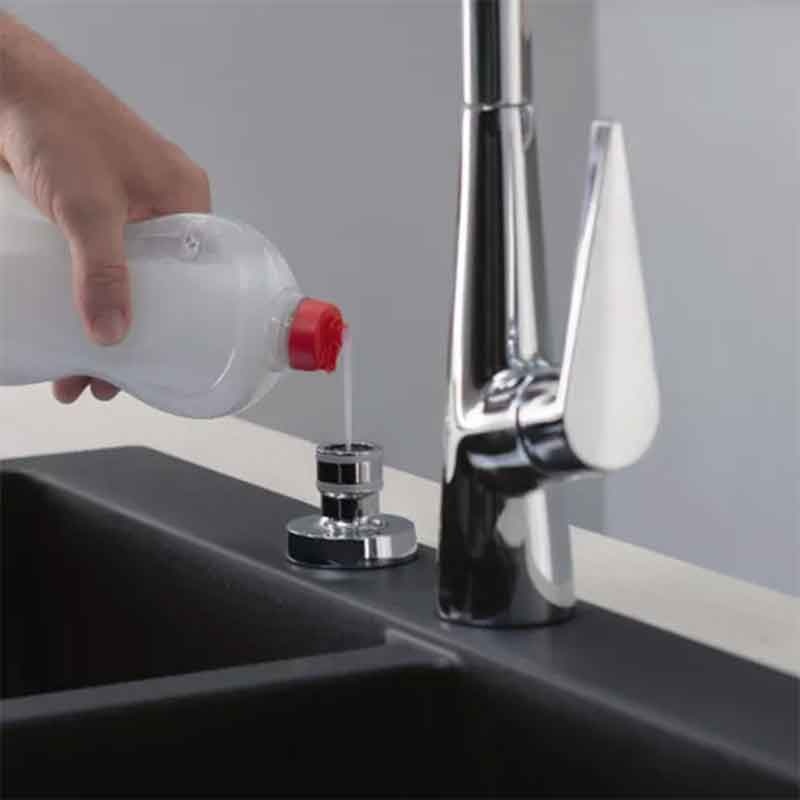 Dozator detergent vase Hansgrohe, A41, 500 ml, negru mat - 3 | YEO