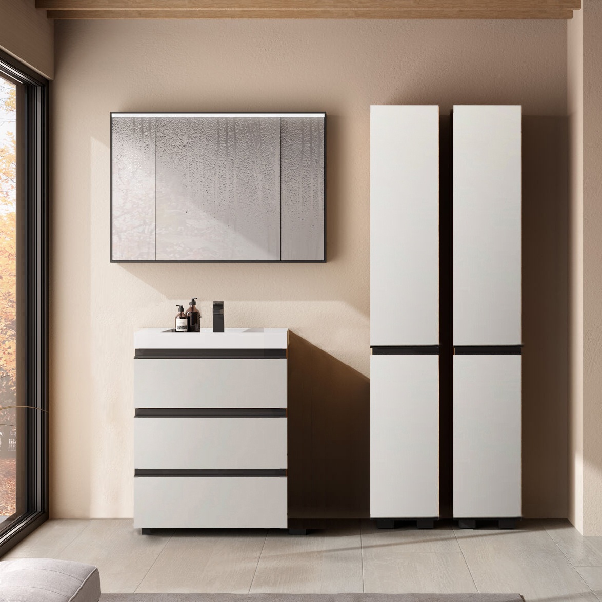Dulap înalt stativ Kolpasan, Harmony 30, cu 2 uși, light grey - 1 | YEO
