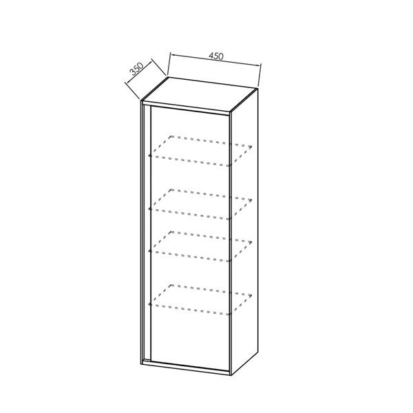 Dulap inalt suspendat, Kolpasan, Pandora, 130 cm, alb - 1 | YEO