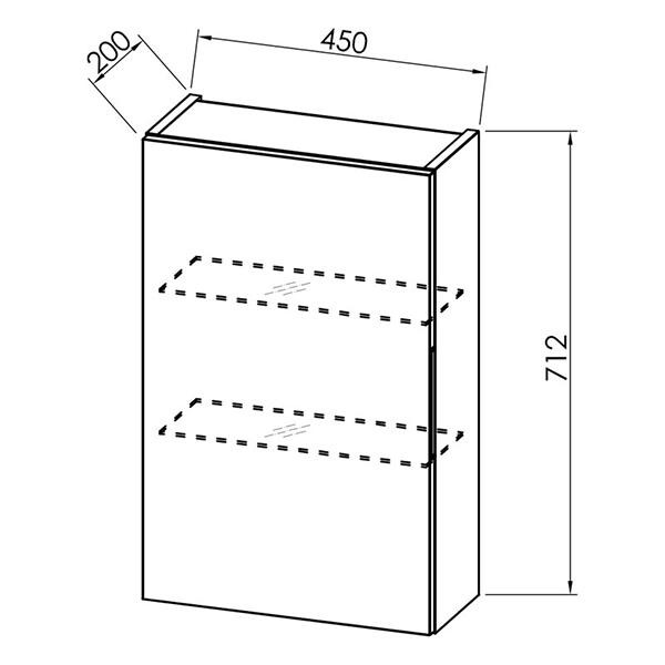 Dulapior suspendat, Kolpasan, Tara, cu 1 usa, alb mat - 2 | YEO