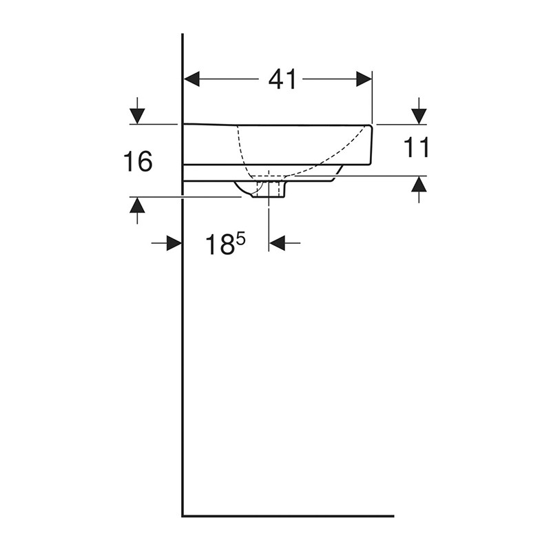 Lavoar, Geberit, Smyle Square, 50 cm, alb - 3 | YEO