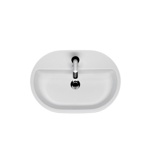 Lavoar pe blat Cersanit, Caspia Oval, 60 cm, alb - 2 | YEO