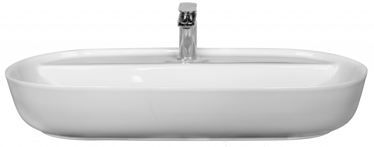 Lavoar pe blat Fluminia, Cassandra, 81 cm, oval, alb - 1 | YEO