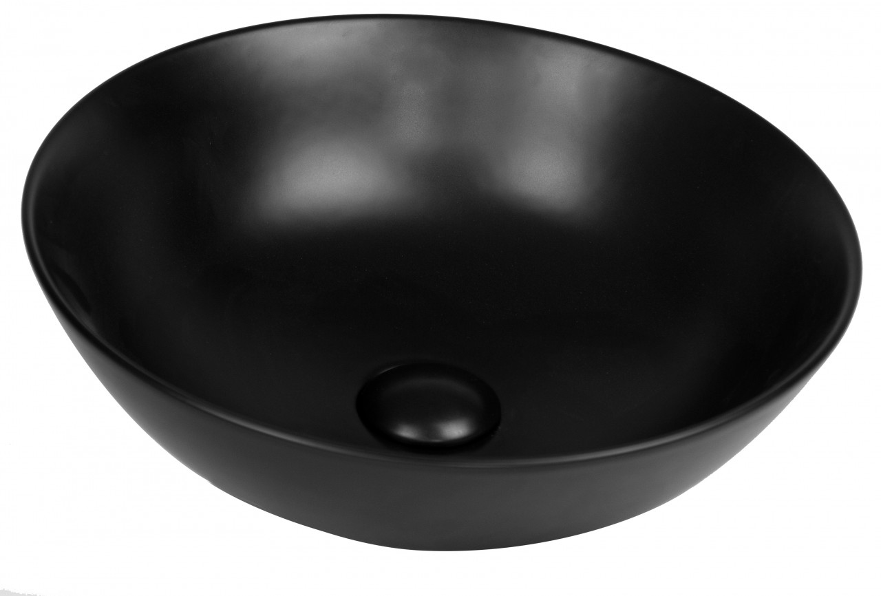 Lavoar pe blat Fluminia, Sexy-Black, rotund, negru mat