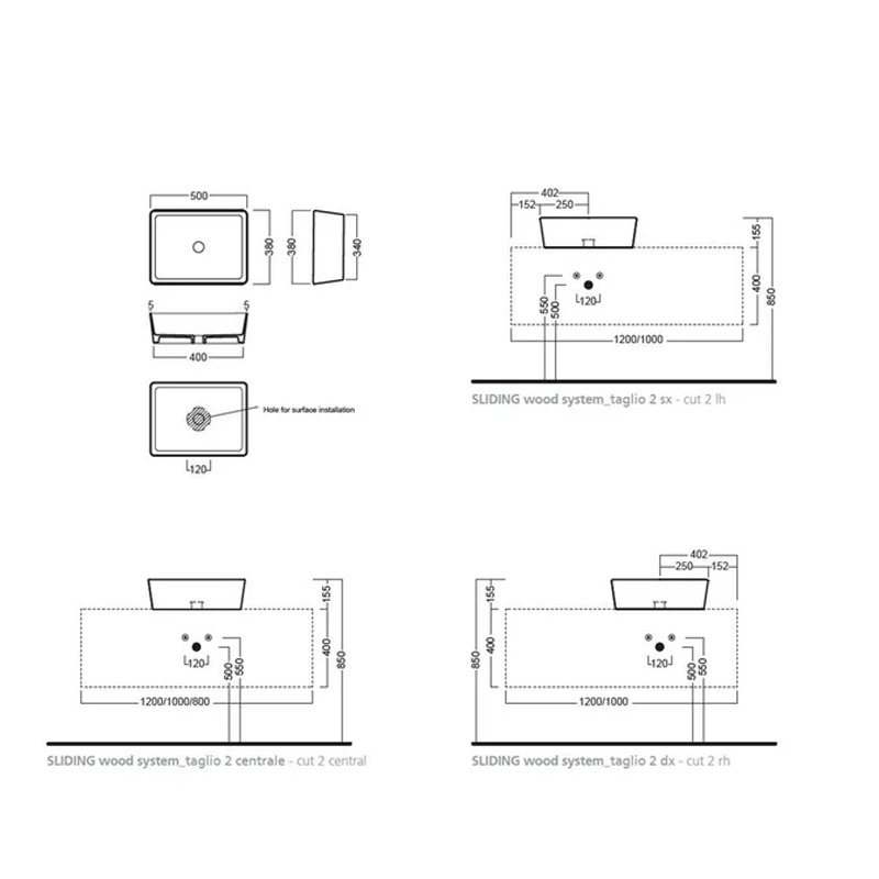 Lavoar pe blat Hatria, Happy Hour 11 00 Slim, antracit, A0Y1VH08 - 2 | YEO
