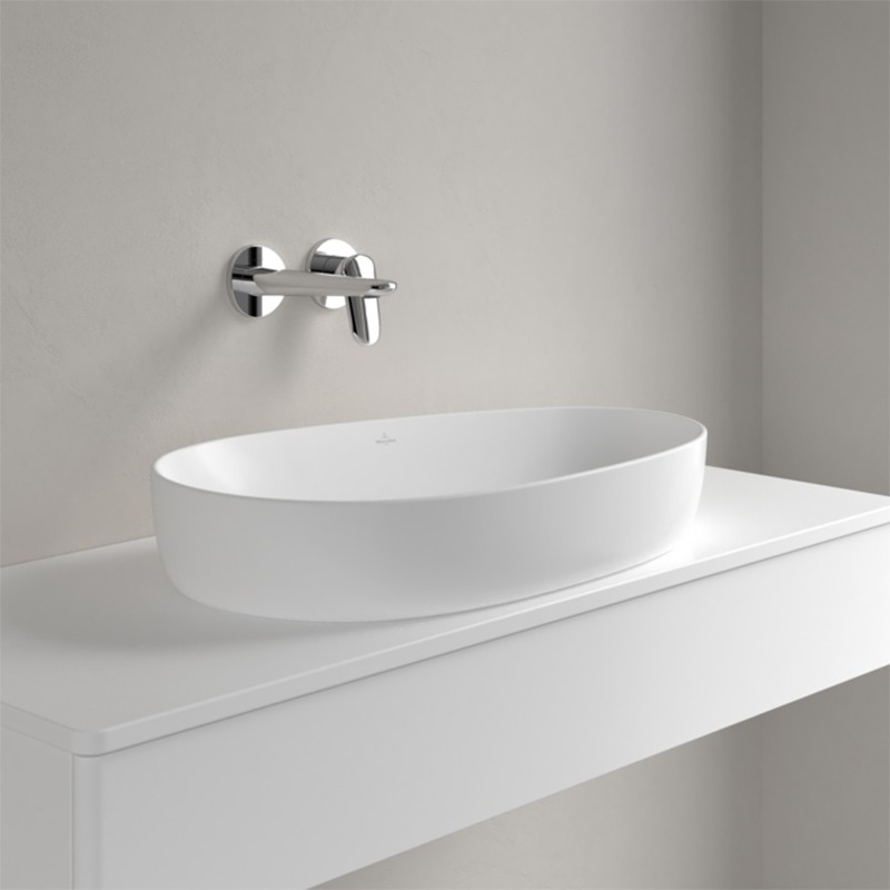 Lavoar pe blat, Villeroy & Boch, Antao, asimetric, 65 cm, alb mat - 3 | YEO