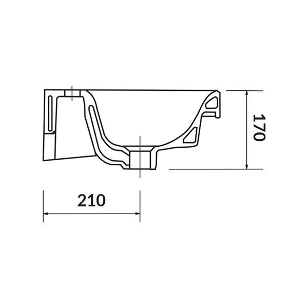 Lavoar slim pentru mobilier, Cersanit, Moduo, 60 x 38 cm, alb - 3 | YEO