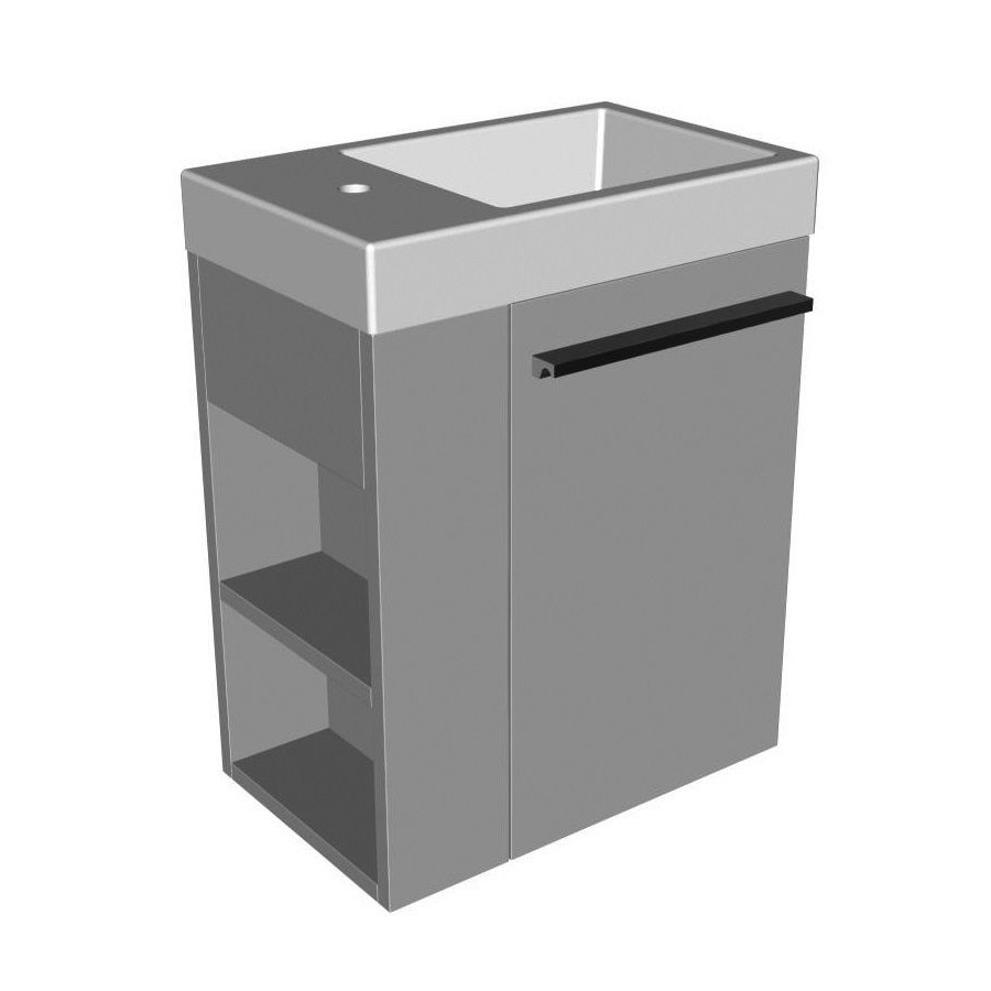 Mobilier cu lavoar de stânga din Kerrock Kolpasan, Kiki 50 cm, alb