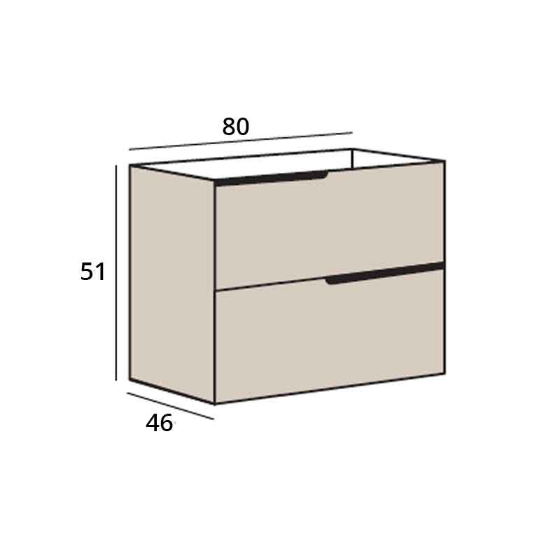 Mobilier pentru lavoar încastrat Fluminia, Bari 80, bleumarin - 2 | YEO