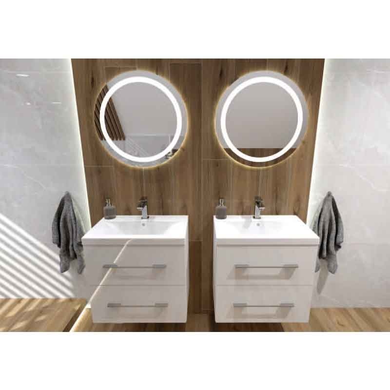 Mobilier pentru lavoar Spectrum, Canari, mânere crom, 60 cm, alb - 2 | YEO