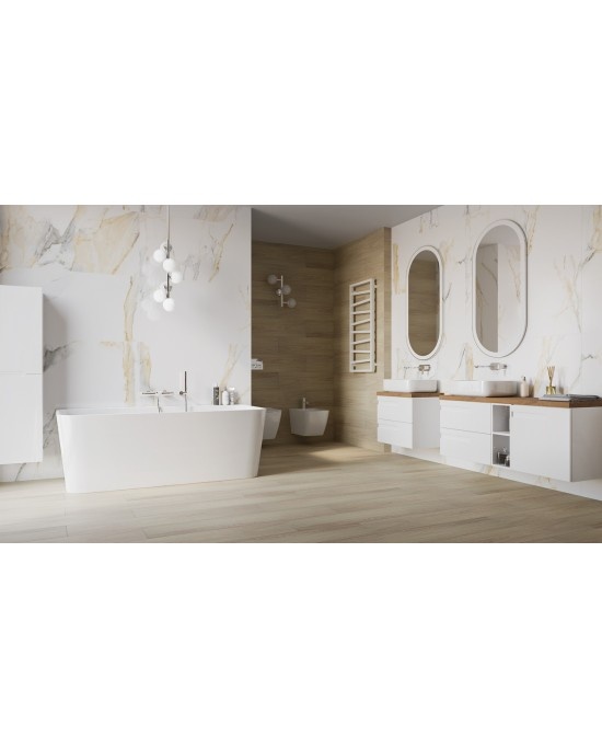Mobilier pentru lavoar Spectrum, Flamengo, mânere decupate, 60 cm, alb - 1 | YEO