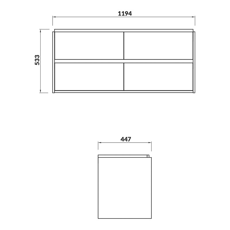 Mobilier suspendat, Cersanit, Crea, pentru lavoar, 120 cm, stejar - 1 | YEO