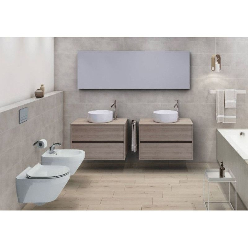 Mobilier suspendat Cersanit, Crea, pentru lavoarele pe blat, 80 cm, stejar - 3 | YEO
