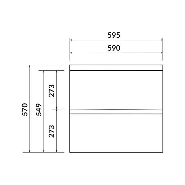 Mobilier suspendat Cersanit, Moduo, pentru lavoar incastrabil, 60 cm, alb - 2 | YEO