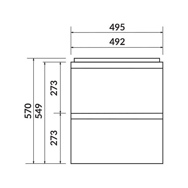 Mobilier suspendat Cersanit, Moduo Slim, pentru lavoar incastrabil, 50 cm, alb - 2 | YEO