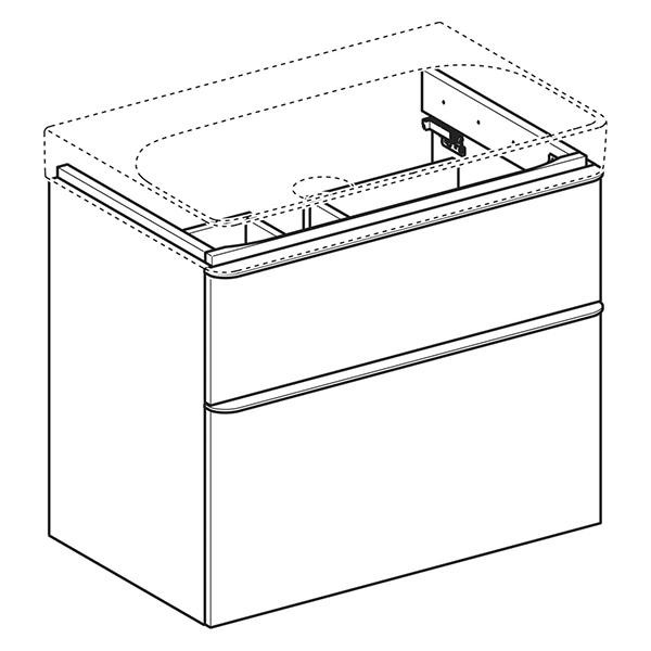 Mobilier suspendat, Geberit, Smyle Square, pentru lavoar, 75 cm, lava mat - 1 | YEO