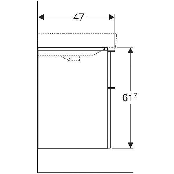 Mobilier suspendat Geberit, Smyle Square, pentru lavoar de 60 cm, alb - 3 | YEO