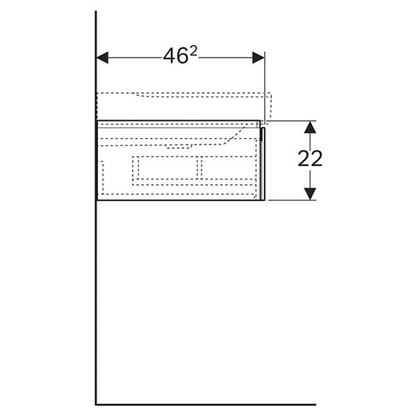 Mobilier suspendat, Geberit, Xeno2, pentru lavoar, cu sertar, greige - 3 | YEO