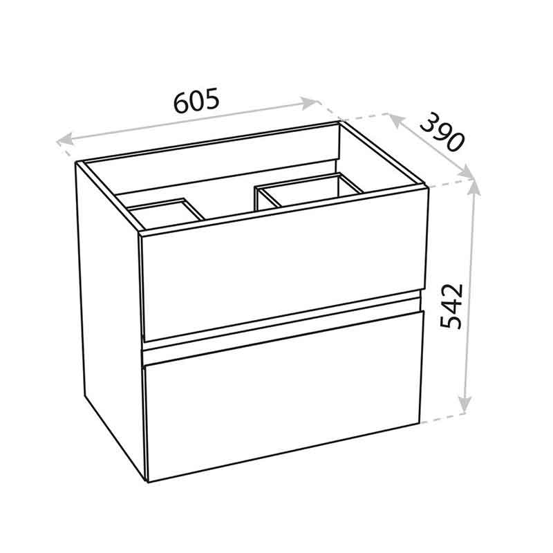 Mobilier suspendat pentru lavoar, Fluminia, Amalfi, 60 cm, alb - 2 | YEO
