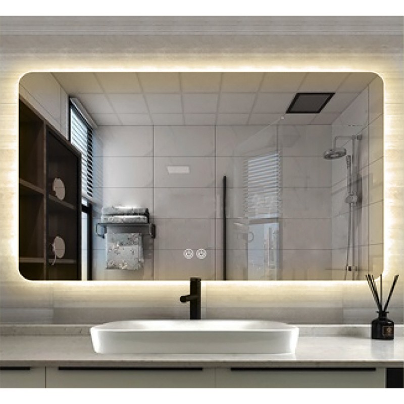 Oglindă Fluminia, Verona 120, dreptunghiulară, cu iluminare LED și dezaburire - 2 | YEO