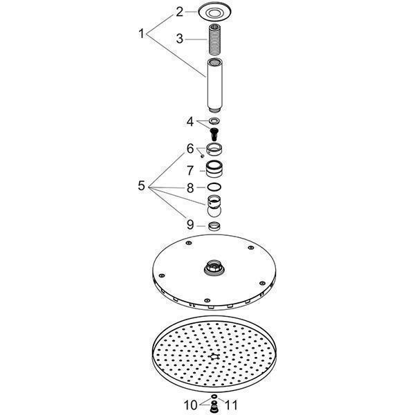 Palarie de dus fix cu brat Hansgrohe, Raindance S, montaj pe tavan, crom - 2 | YEO