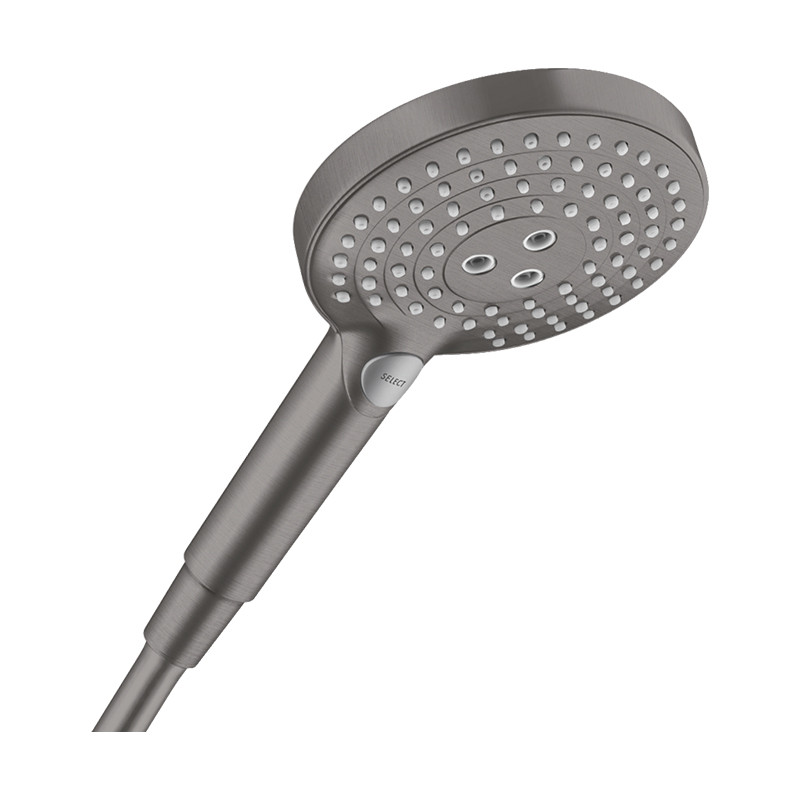 Pară de duș, Hansgrohe, Raindance Select S 120, cu 3 jeturi, negru cromat periat