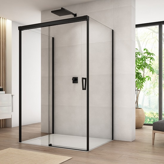 Perete lateral Ronal SanSwiss, Cadura 80, negru mat - 3 | YEO