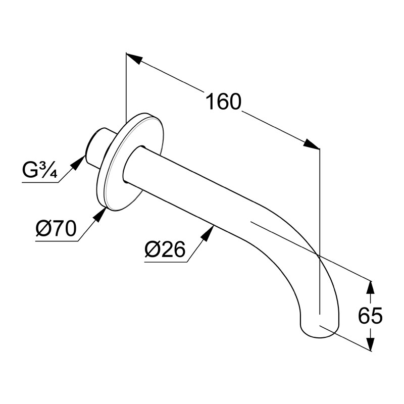 Pipă de umplere pentru cadă, Kludi, Bozz, 16 cm, alb mat, 3850553 - 1 | YEO