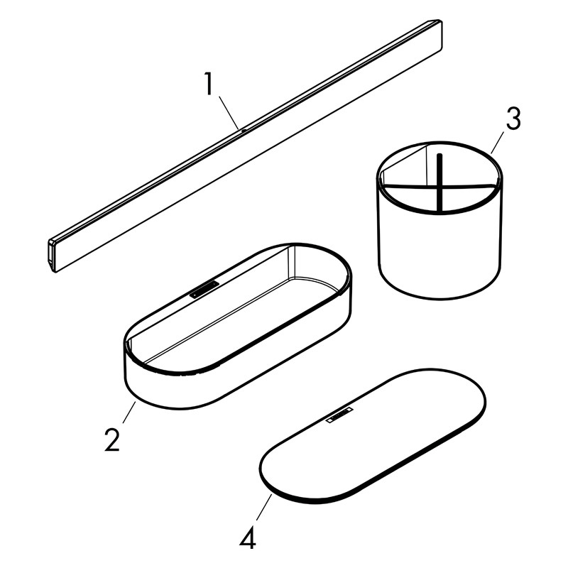 Set accesorii de baie, Hansgrohe, WallStoris, cu bara de suport, negru mat - 3 | YEO