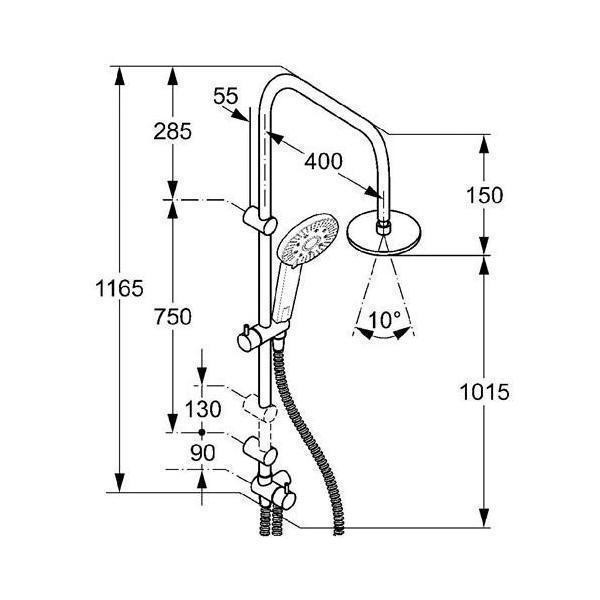 Set de dus Kludi, A-QA, cap dus 200 mm, crom - 1 | YEO