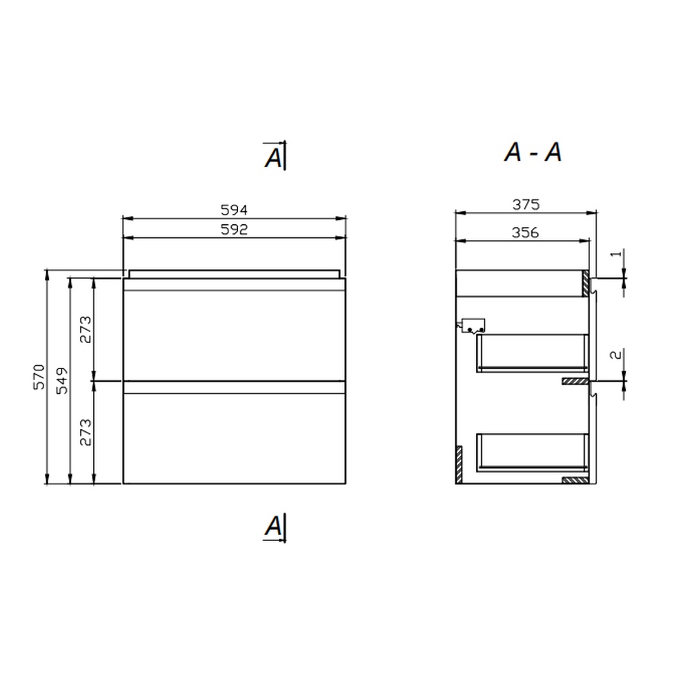 Set mobilier cu lavoar Cersanit, Moduo 60, montat, gri - 2 | YEO