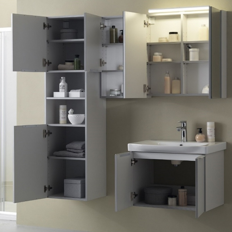 Set mobilier cu lavoar Kolpasan, Lana 65 cm, gri mat, 528990 - 1 | YEO