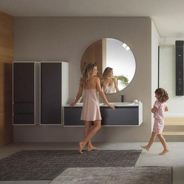 Set mobilier cu lavoar, Kolpasan, Pandora, suspendat, 110 cm, negru - 1 | YEO