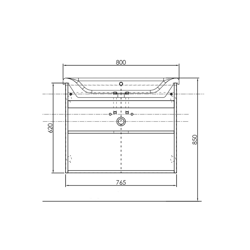 Set mobilier suspendat și lavoar, Kolpasan, Evelin, 80 cm, alb - 2 | YEO