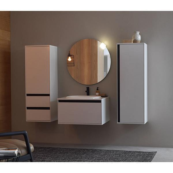 Set mobilier suspendat si lavoar Kolpasan, Pandora, 110 cm, alb lucios - 1 | YEO