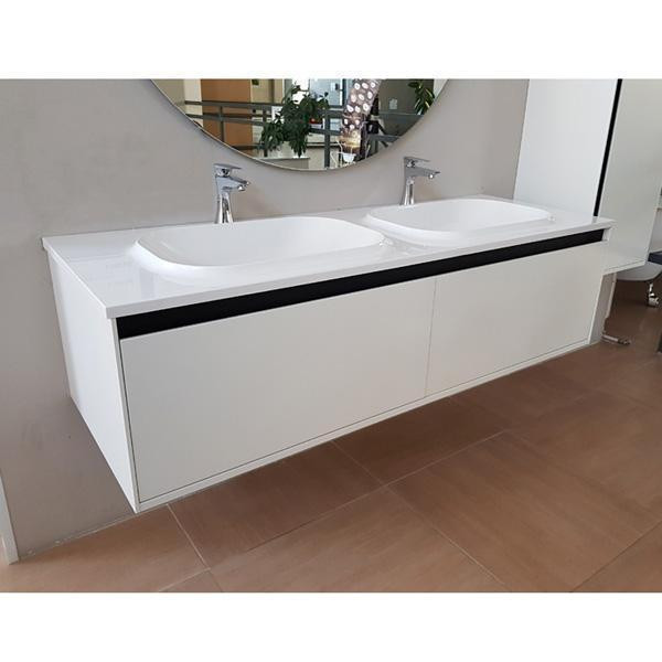 Set mobilier suspendat si lavoar Kolpasan, Pandora, 150 cm, alb - 1 | YEO