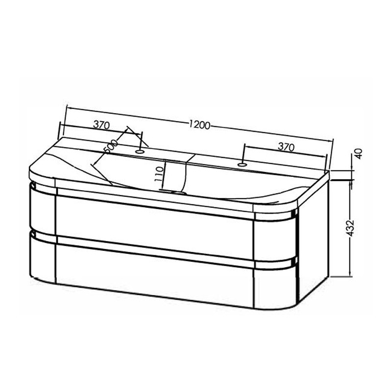 Set mobilier suspendat si lavoar, Kolpasan, Vittoria, 120 cm, alb mat - 1 | YEO