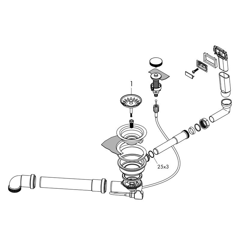 Set sifon automat pentru chiuveta, Hansgrohe, D16-11 - 1 | YEO
