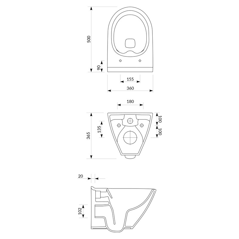 Set vas wc suspendat, Cersanit, Mille, capac cu soft close si quick release, alb - 1 | YEO